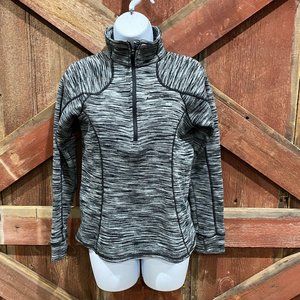 Avalanche Woman's Mid Outer Layer 1/4 Zip Pullover Shirt Size Small, Black White